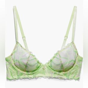 ‼️RARE‼️🎸SAVAGE X FENTY🎸🔥NWT🔥Shining Star Embroidered Unlined Demi Bra—34D